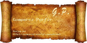 Gompercz Porfir névjegykártya